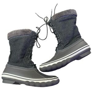 Polar WOMENS Rubber Sole Deep Tread Grey Winter Boots size 9